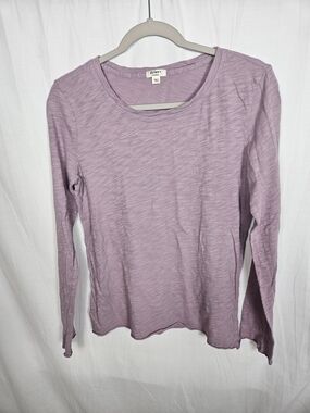 dylan Long-Sleeve Crewneck Top in Light Lavender